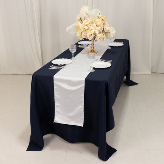 Lamour Satin 12"x108" Table Runner White - Smooth & Lustrous Wedding Decor - Bell Racket Store