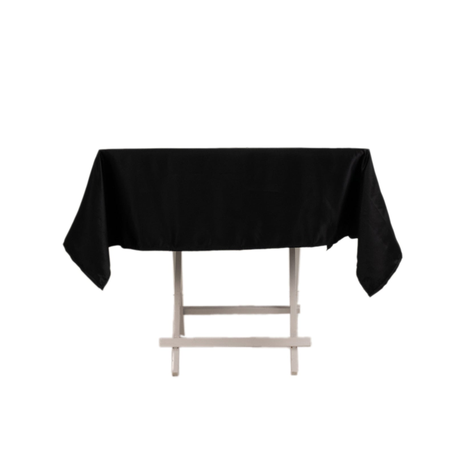 Lamour Satin 54"x54" Square Tablecloth Black - Durable & Silk - Like Table Cover for Weddings & Parties - Bell Racket Store