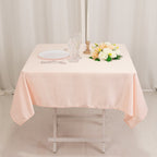 Lamour Satin 54"x54" Square Tablecloth Blush - Durable & Silk - Like Table Cover - Bell Racket Store