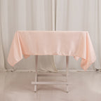 Lamour Satin 54"x54" Square Tablecloth Blush - Durable & Silk - Like Table Cover - Bell Racket Store