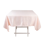 Lamour Satin 54"x54" Square Tablecloth Blush - Durable & Silk - Like Table Cover - Bell Racket Store
