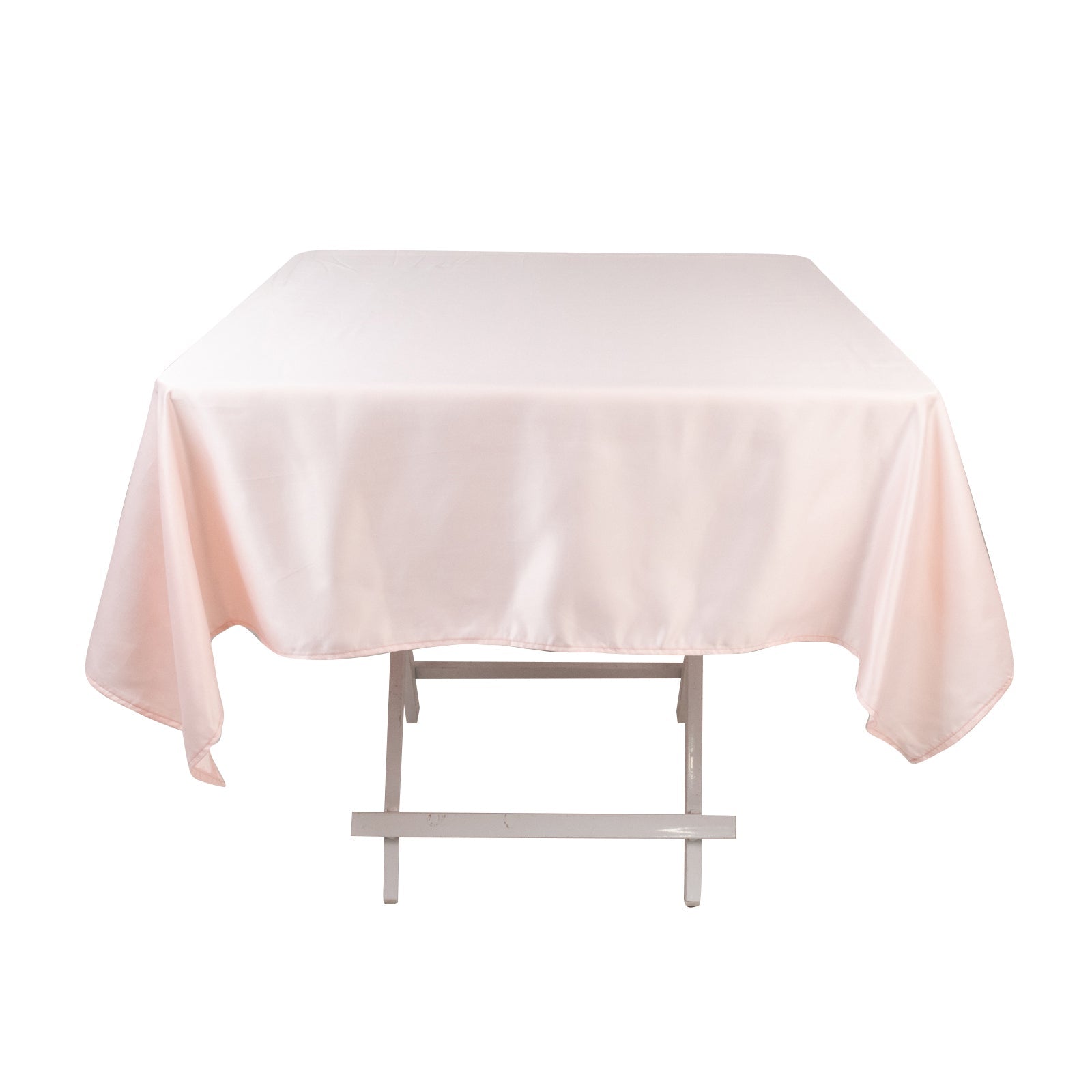 Lamour Satin 54"x54" Square Tablecloth Blush - Durable & Silk - Like Table Cover - Bell Racket Store