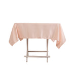 Lamour Satin 54"x54" Square Tablecloth Blush - Durable & Silk - Like Table Cover - Bell Racket Store