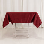 Lamour Satin 54"x54" Square Tablecloth Burgundy - Durable & Silk - Like Table Cover - Bell Racket Store
