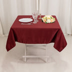 Lamour Satin 54"x54" Square Tablecloth Burgundy - Durable & Silk - Like Table Cover - Bell Racket Store