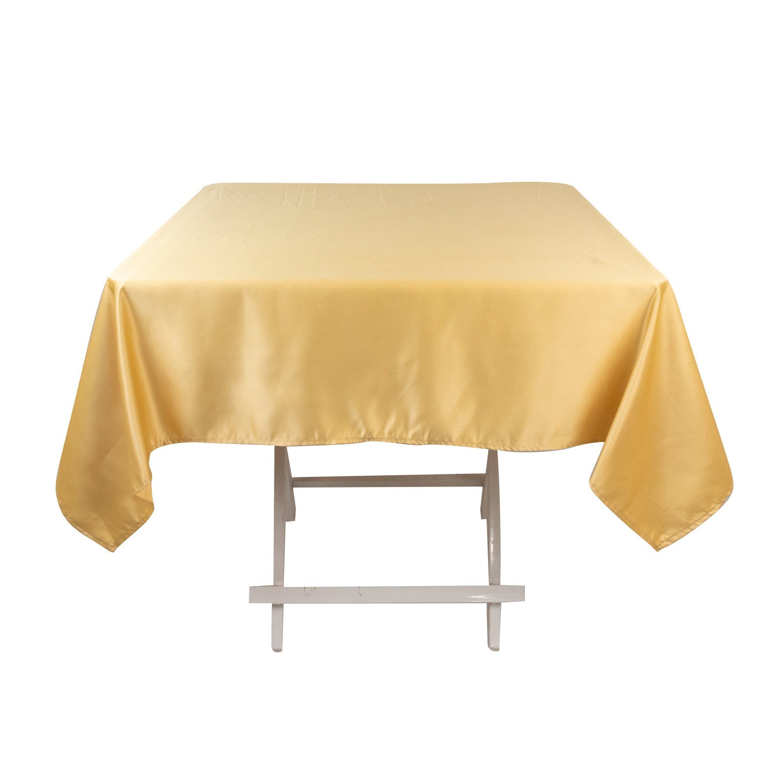 Lamour Satin 54"x54" Square Tablecloth Champagne - Durable & Silk - Like Table Cover - Bell Racket Store