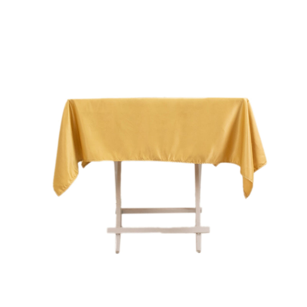 Lamour Satin 54"x54" Square Tablecloth Champagne - Durable & Silk - Like Table Cover - Bell Racket Store