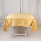 Lamour Satin 54"x54" Square Tablecloth Champagne - Durable & Silk - Like Table Cover - Bell Racket Store