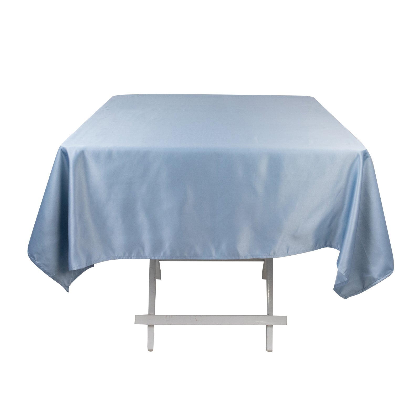 Lamour Satin 54"x54" Square Tablecloth Dusty Blue - Durable & Silk - Like Table Cover - Bell Racket Store