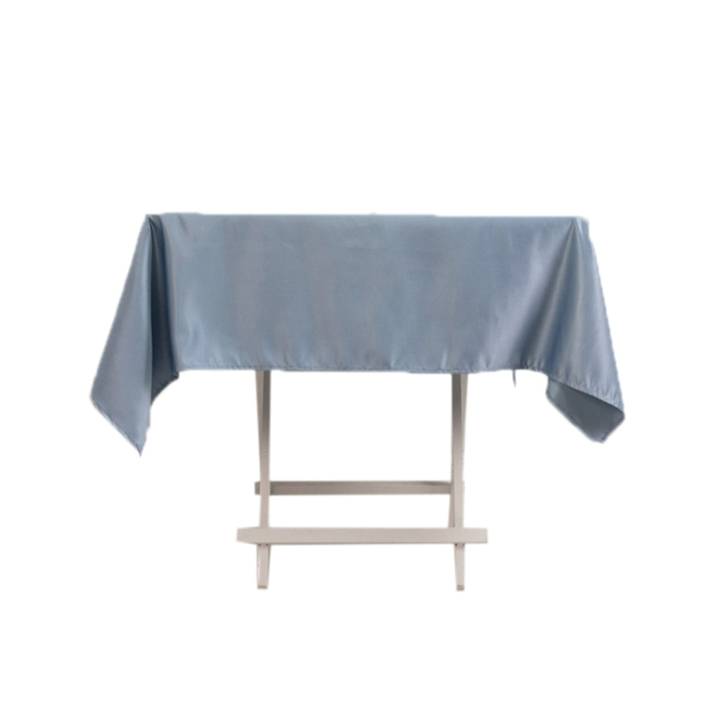 Lamour Satin 54"x54" Square Tablecloth Dusty Blue - Durable & Silk - Like Table Cover - Bell Racket Store
