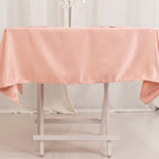 Lamour Satin 54"x54" Square Tablecloth Dusty Rose - Durable & Silk - Like Table Cover - Bell Racket Store