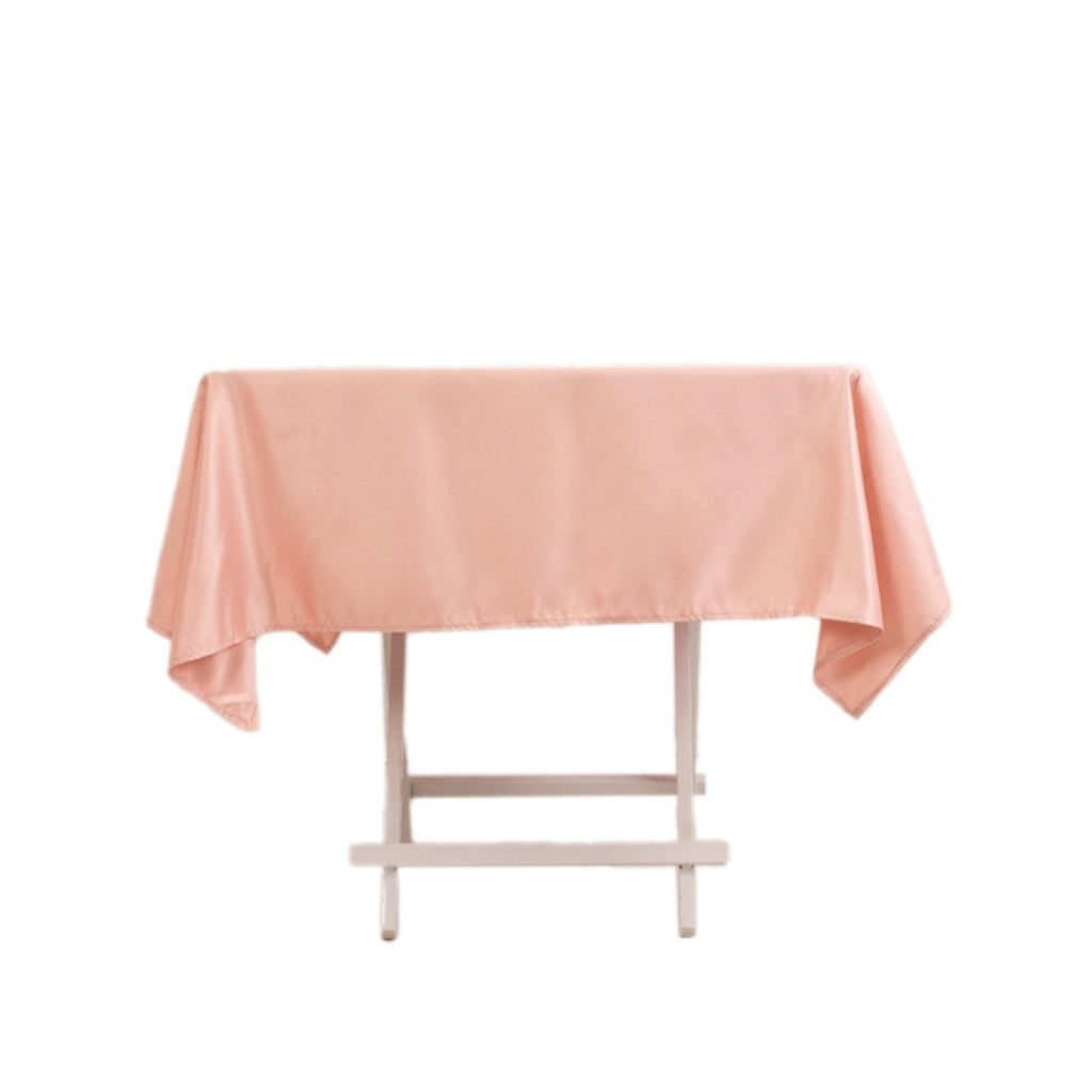 Lamour Satin 54"x54" Square Tablecloth Dusty Rose - Durable & Silk - Like Table Cover - Bell Racket Store