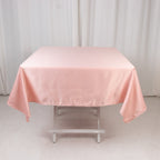 Lamour Satin 54"x54" Square Tablecloth Dusty Rose - Durable & Silk - Like Table Cover - Bell Racket Store