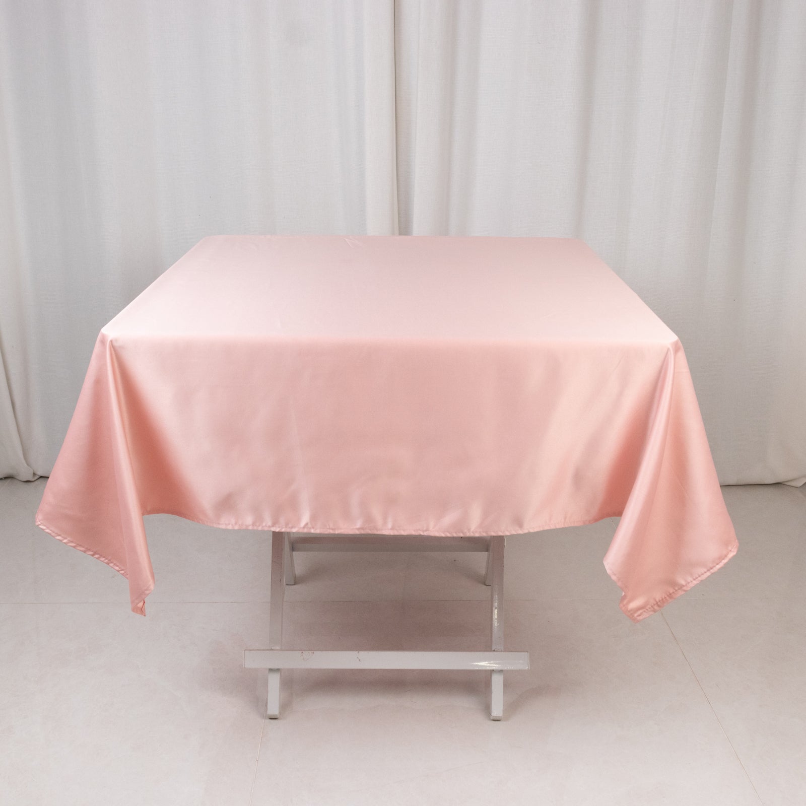 Lamour Satin 54"x54" Square Tablecloth Dusty Rose - Durable & Silk - Like Table Cover - Bell Racket Store