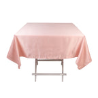Lamour Satin 54"x54" Square Tablecloth Dusty Rose - Durable & Silk - Like Table Cover - Bell Racket Store
