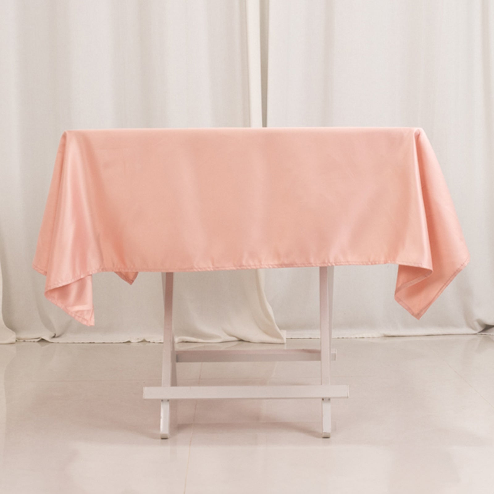 Lamour Satin 54"x54" Square Tablecloth Dusty Rose - Durable & Silk - Like Table Cover - Bell Racket Store