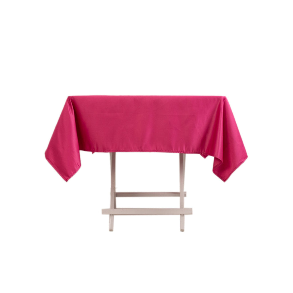 Lamour Satin 54"x54" Square Tablecloth Fuchsia - Durable & Silk - Like Table Cover - Bell Racket Store