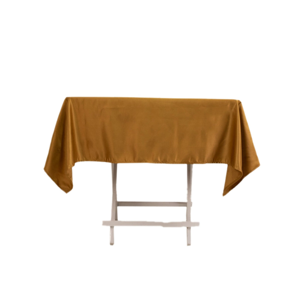 Lamour Satin 54"x54" Square Tablecloth Gold - Durable & Silk - Like Table Cover - Bell Racket Store