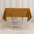 Lamour Satin 54"x54" Square Tablecloth Gold - Durable & Silk - Like Table Cover - Bell Racket Store