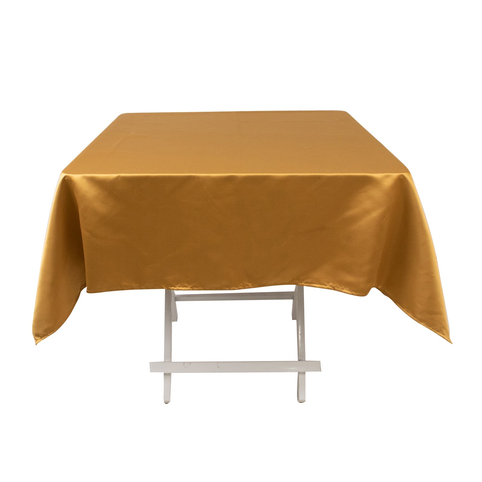 Lamour Satin 54"x54" Square Tablecloth Gold - Durable & Silk - Like Table Cover - Bell Racket Store