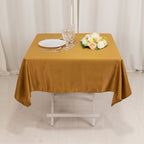 Lamour Satin 54"x54" Square Tablecloth Gold - Durable & Silk - Like Table Cover - Bell Racket Store
