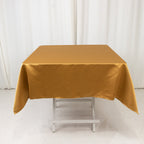 Lamour Satin 54"x54" Square Tablecloth Gold - Durable & Silk - Like Table Cover - Bell Racket Store