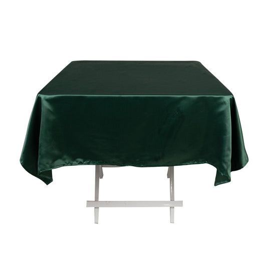 Lamour Satin 54"x54" Square Tablecloth Hunter Emerald Green - Durable & Silk - Like Table Cover - Bell Racket Store