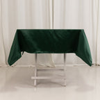 Lamour Satin 54"x54" Square Tablecloth Hunter Emerald Green - Durable & Silk - Like Table Cover - Bell Racket Store