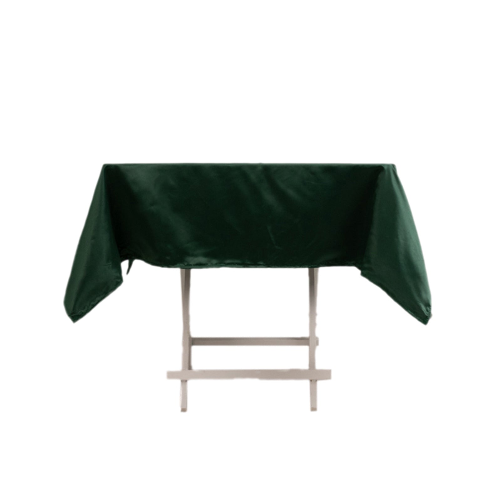 Lamour Satin 54"x54" Square Tablecloth Hunter Emerald Green - Durable & Silk - Like Table Cover - Bell Racket Store