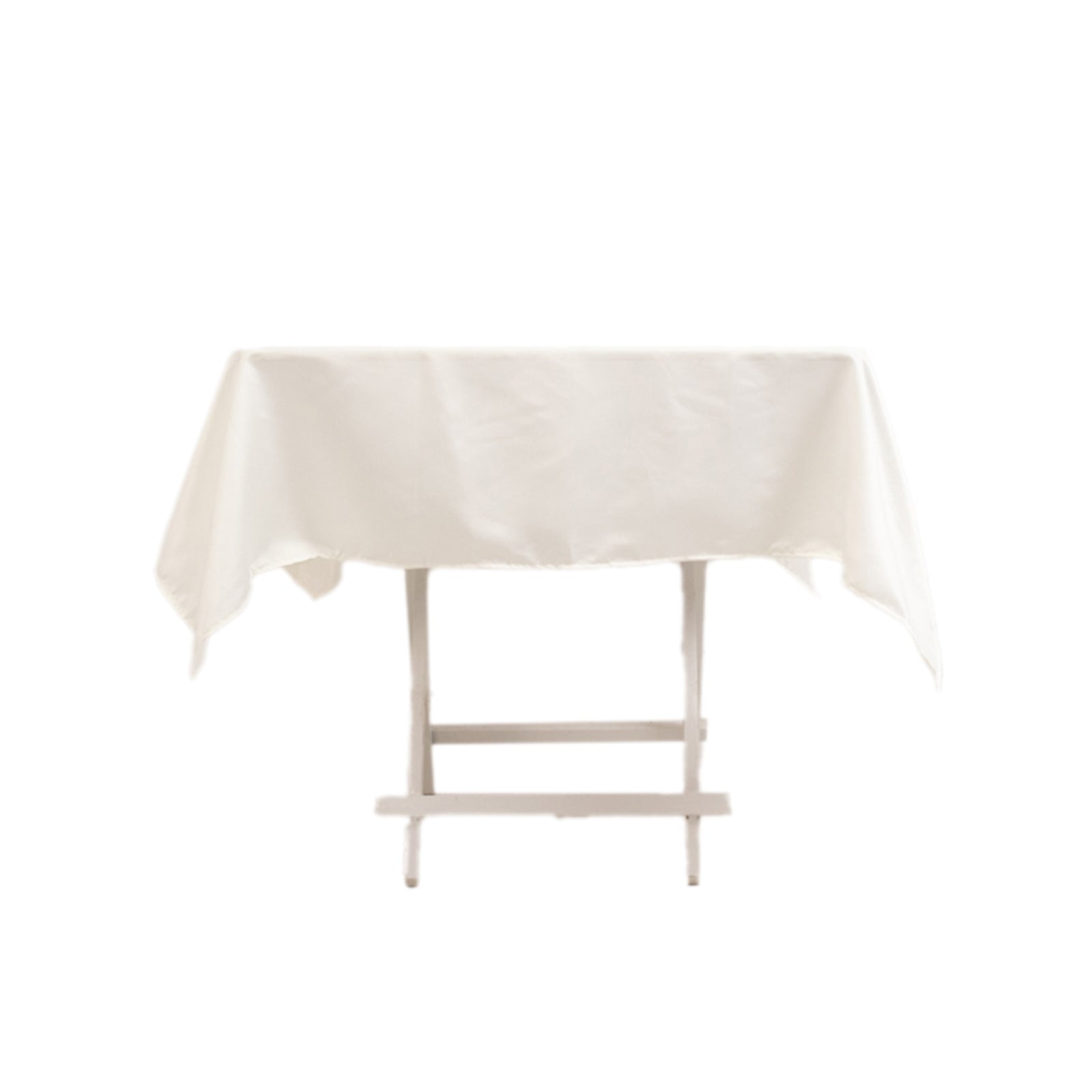 Lamour Satin 54"x54" Square Tablecloth Ivory - Durable & Silk - Like Table Cover - Bell Racket Store