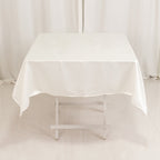 Lamour Satin 54"x54" Square Tablecloth Ivory - Durable & Silk - Like Table Cover - Bell Racket Store