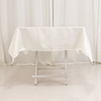 Lamour Satin 54"x54" Square Tablecloth Ivory - Durable & Silk - Like Table Cover - Bell Racket Store