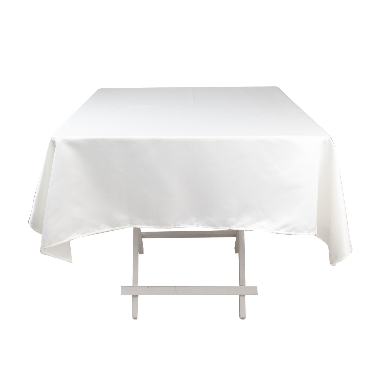 Lamour Satin 54"x54" Square Tablecloth Ivory - Durable & Silk - Like Table Cover - Bell Racket Store