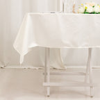 Lamour Satin 54"x54" Square Tablecloth Ivory - Durable & Silk - Like Table Cover - Bell Racket Store