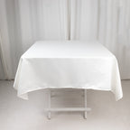Lamour Satin 54"x54" Square Tablecloth Ivory - Durable & Silk - Like Table Cover - Bell Racket Store