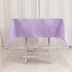 Lamour Satin 54"x54" Square Tablecloth Lavender Lilac - Durable & Silk - Like Table Cover - Bell Racket Store