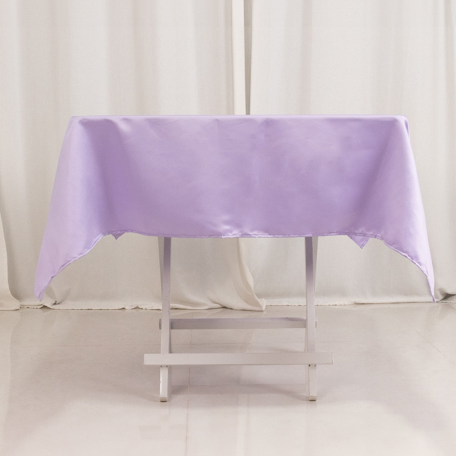 Lamour Satin 54"x54" Square Tablecloth Lavender Lilac - Durable & Silk - Like Table Cover - Bell Racket Store