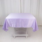 Lamour Satin 54"x54" Square Tablecloth Lavender Lilac - Durable & Silk - Like Table Cover - Bell Racket Store