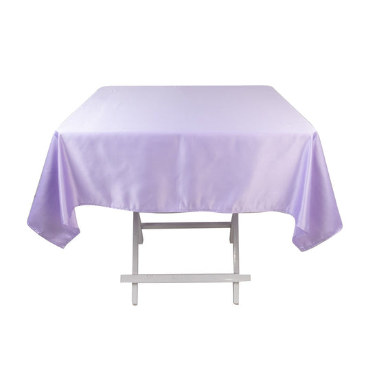 Lamour Satin 54"x54" Square Tablecloth Lavender Lilac - Durable & Silk - Like Table Cover - Bell Racket Store