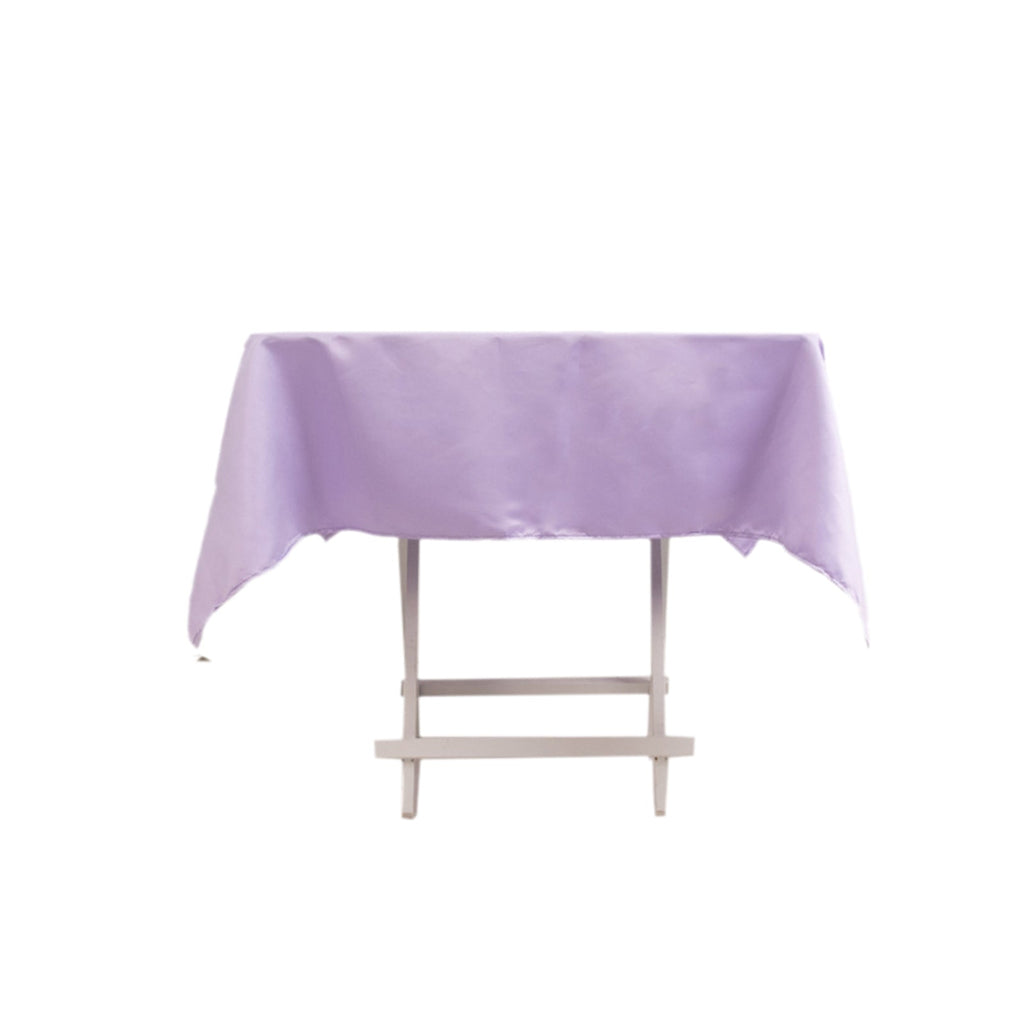 Lamour Satin 54"x54" Square Tablecloth Lavender Lilac - Durable & Silk - Like Table Cover - Bell Racket Store