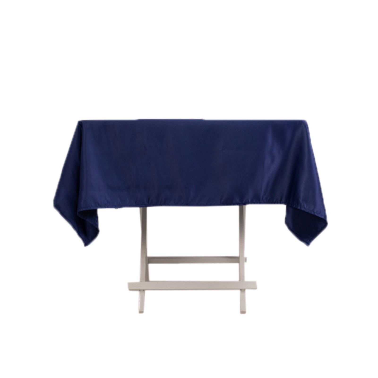 Lamour Satin 54"x54" Square Tablecloth Navy Blue - Durable & Silk - Like Table Cover - Bell Racket Store