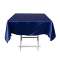Lamour Satin 54"x54" Square Tablecloth Navy Blue - Durable & Silk - Like Table Cover - Bell Racket Store