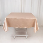 Lamour Satin 54"x54" Square Tablecloth Nude - Durable & Silk - Like Table Cover - Bell Racket Store