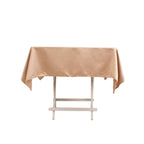 Lamour Satin 54"x54" Square Tablecloth Nude - Durable & Silk - Like Table Cover - Bell Racket Store
