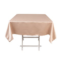 Lamour Satin 54"x54" Square Tablecloth Nude - Durable & Silk - Like Table Cover - Bell Racket Store