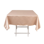 Lamour Satin 54"x54" Square Tablecloth Nude - Durable & Silk - Like Table Cover - Bell Racket Store