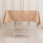 Lamour Satin 54"x54" Square Tablecloth Nude - Durable & Silk - Like Table Cover - Bell Racket Store
