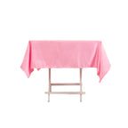 Lamour Satin 54"x54" Square Tablecloth Pink - Durable & Silk - Like Table Cover - Bell Racket Store