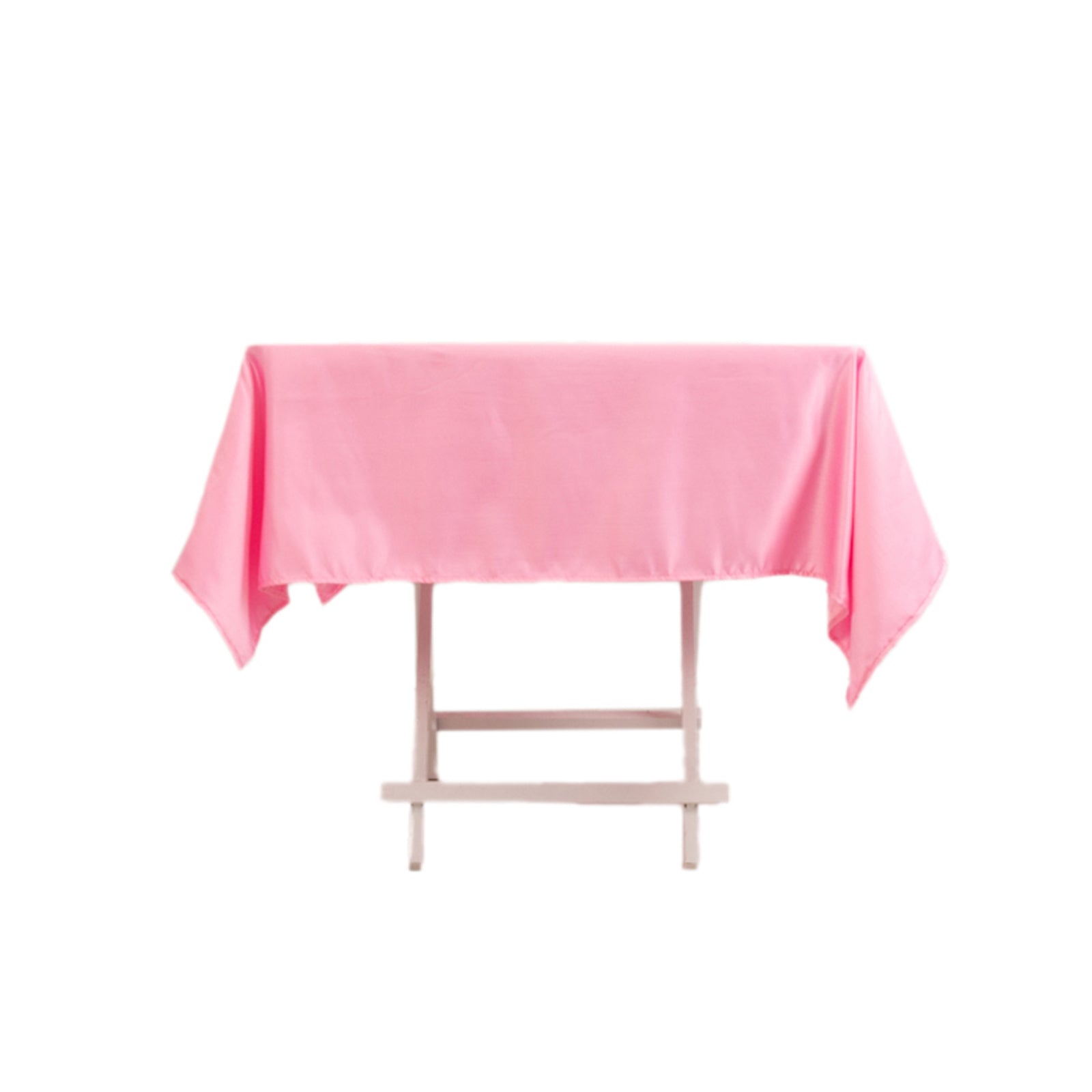 Lamour Satin 54"x54" Square Tablecloth Pink - Durable & Silk - Like Table Cover - Bell Racket Store