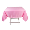 Lamour Satin 54"x54" Square Tablecloth Pink - Durable & Silk - Like Table Cover - Bell Racket Store